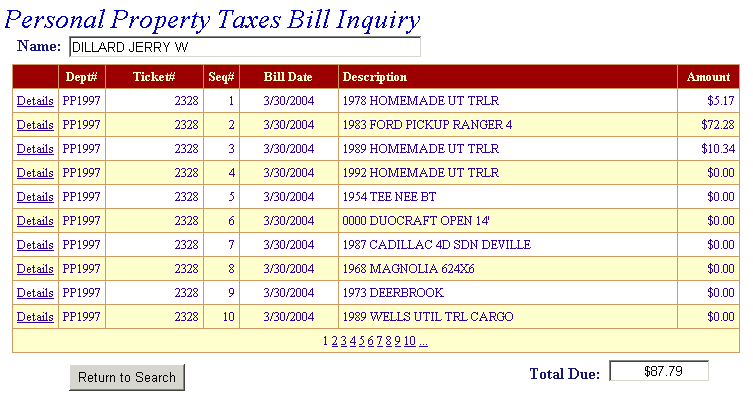 Records found example screen