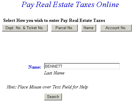 Pay using name example