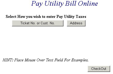 Pay another utility bill example screen