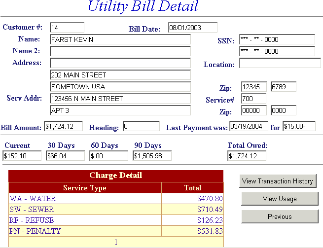 utility detail screen example