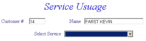 Usage screen example
