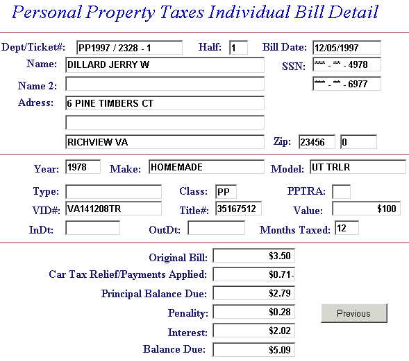 Pay Personal Property Tax